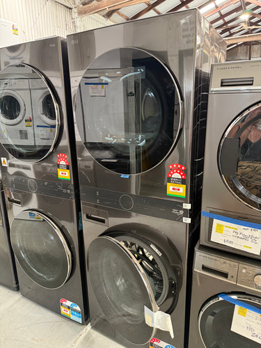 Transportation damaged LG 17kg WashTower™ All-In-One Stacked Washer Dryer in Black Steel WWT-1710B - Second Hand Appliances Geebung